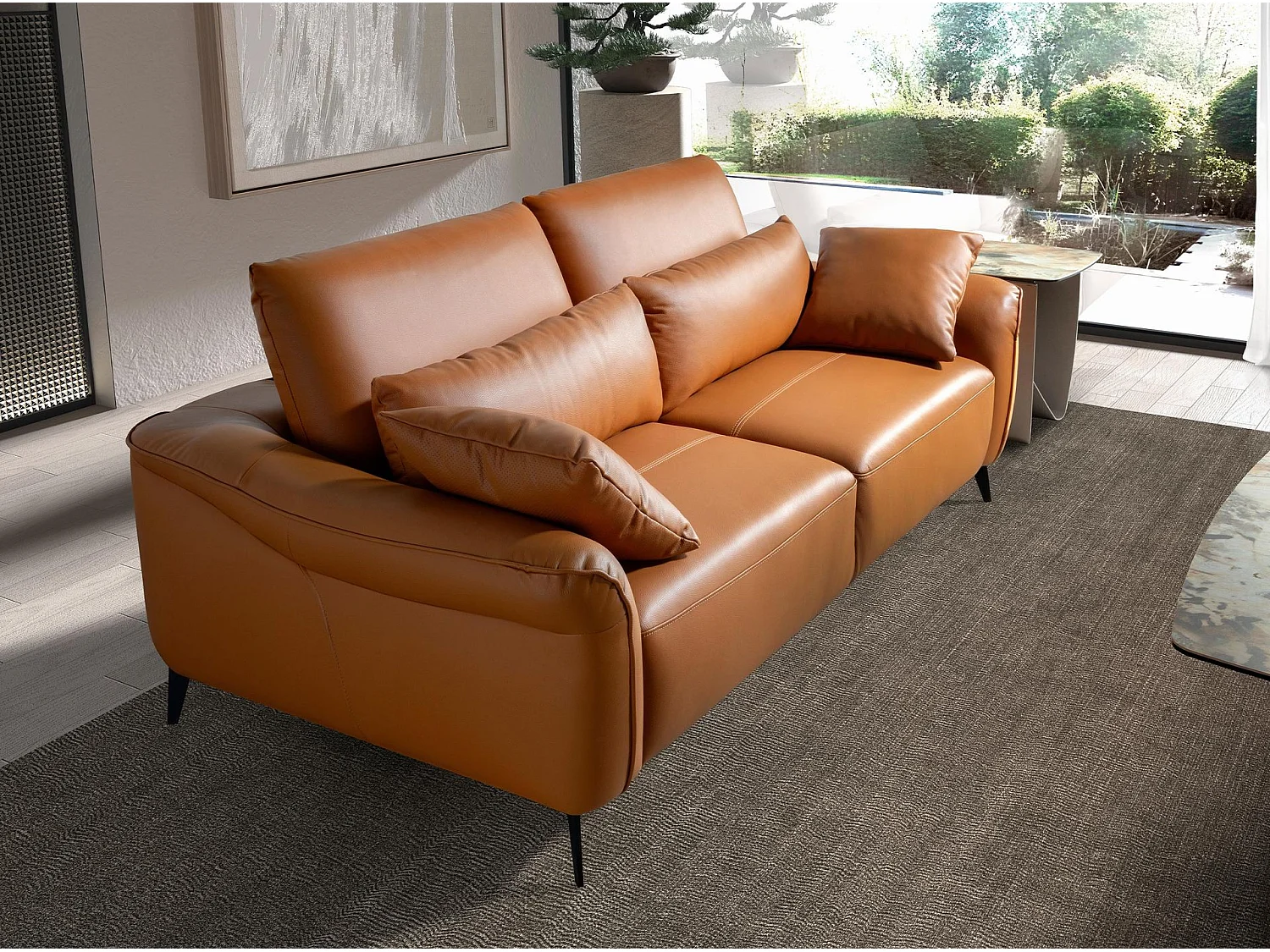 3-zitsbank bruin leer 6208 ANGEL CERDA