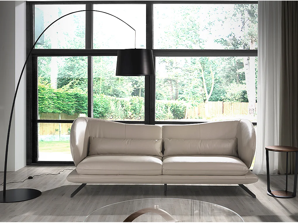 3-zitsbank in taupe grijs rundleder 6146 ANGEL CERDA