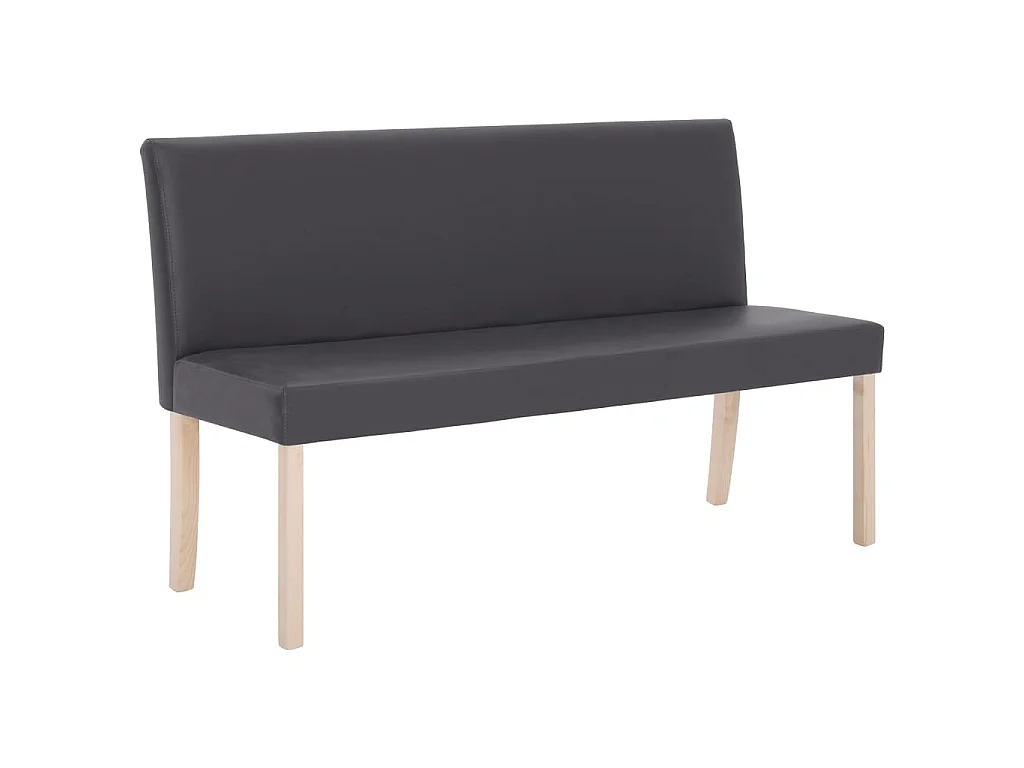 Bankje 139,5 cm kunstleer grijs