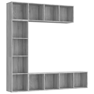 3-delige boekenkast- / tv-meubelset 180x30x180 cm grijs sonoma 3-delige boekenkast- / tv-meubelset 180x30x180 cm grijs sonoma