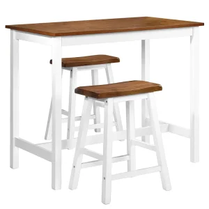 3-delige Bartafel en -krukkenset massief hout 3-delige Bartafel en -krukkenset massief hout