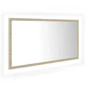 Badkamerspiegel LED 90×8,5×37 cm acryl sonoma eikenkleurig Badkamerspiegel LED 90×8,5×37 cm acryl sonoma eikenkleurig