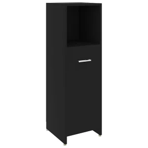 Badkamerkast 30x30x95 cm bewerkt hout zwart Badkamerkast 30x30x95 cm bewerkt hout zwart