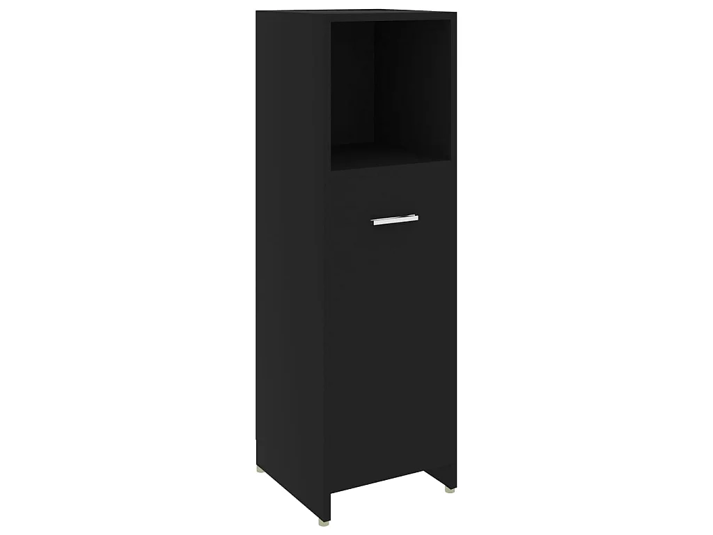 Badkamerkast 30x30x95 cm bewerkt hout zwart