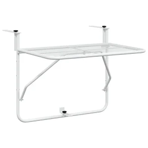 Balkontafel 60×40 cm staal wit
