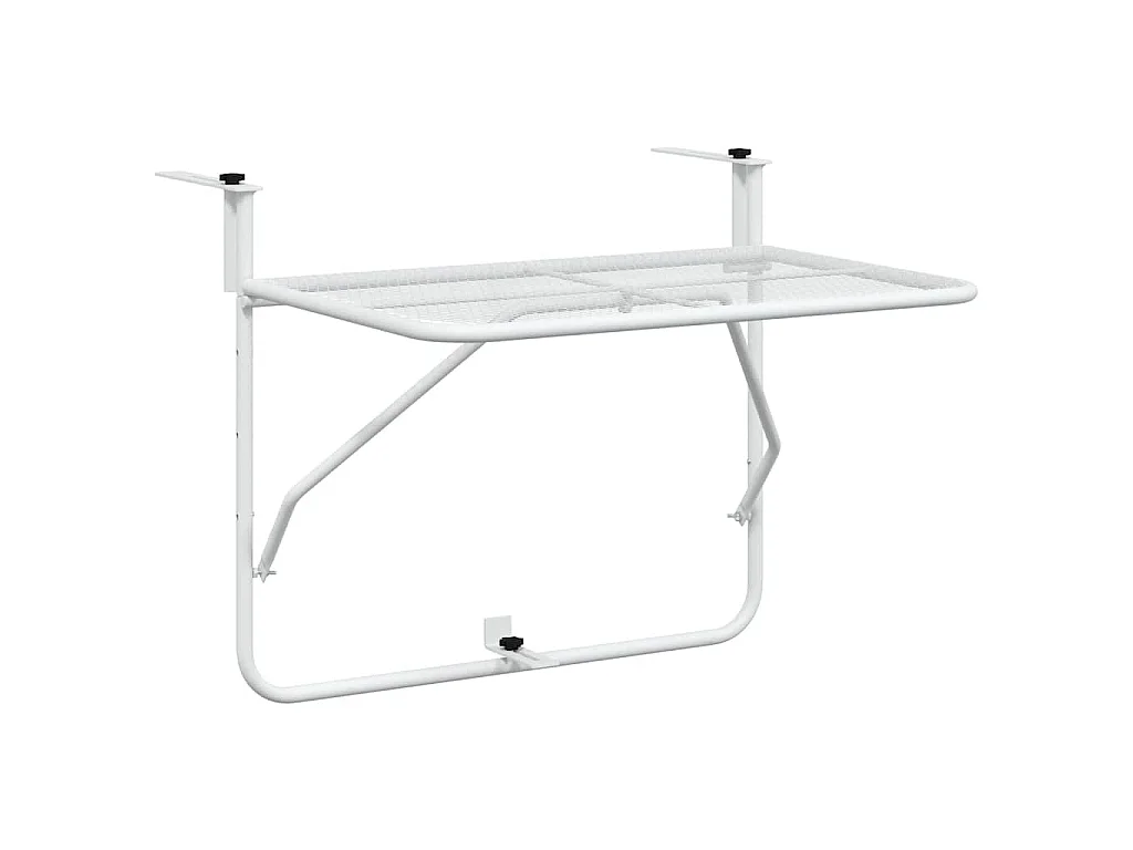 Balkontafel 60x40 cm staal wit