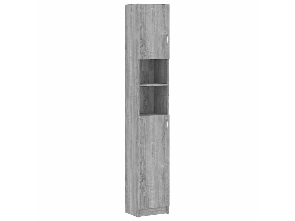 Badkamerkast 32x25,5x190 cm bewerkt hout grijs sonoma eiken