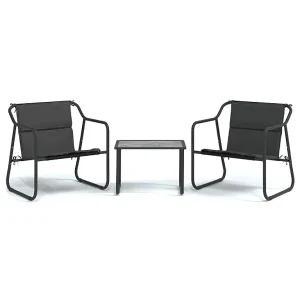 3-delige Loungeset met kussens staal antracietkleurig 3-delige Loungeset met kussens staal antracietkleurig