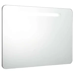 Badkamerkast met spiegel LED 80×9,5×55 cm