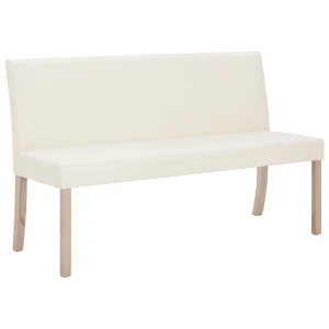 Bankje 139,5 cm kunstleer crème