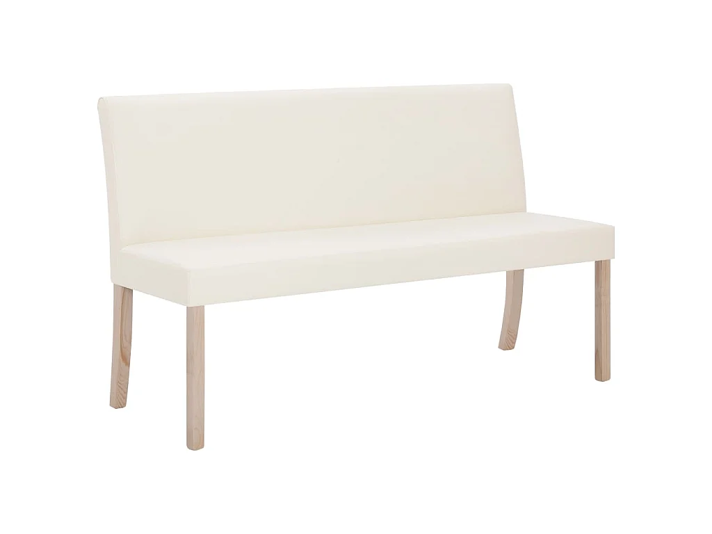 Bankje 139,5 cm kunstleer crème