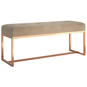 Bankje 110x36x45 cm fluweel beige