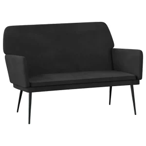 Bankje 108x79x79 cm fluweel zwart