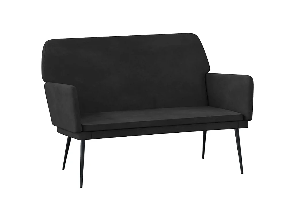 Bankje 108x79x79 cm fluweel zwart