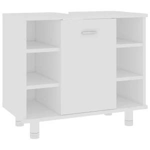 Badkamerkast 60x32x53,5 cm bewerkt hout wit Badkamerkast 60x32x53,5 cm bewerkt hout wit