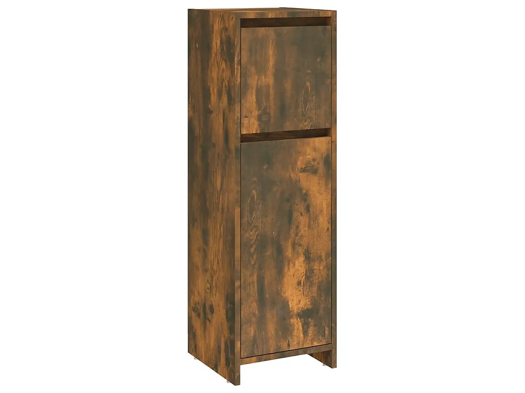 Badkamerkast 30x30x95 cm bewerkt hout gerookt eikenkleurig