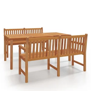 3-delige Tuinset massief teakhout 3-delige Tuinset massief teakhout