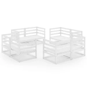 8-delige Loungeset massief grenenhout wit 8-delige Loungeset massief grenenhout wit