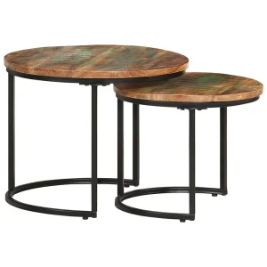 2-delige Tafeltjesset massief gerecycled hout 2-delige Tafeltjesset massief gerecycled hout