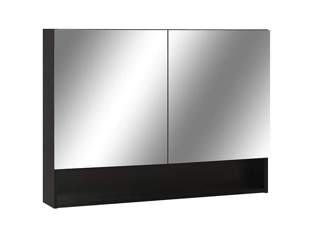 Badkamerspiegelkast LED 80x15x60 cm MDF zwart
