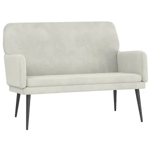 Bankje 108x79x79 cm fluweel crèmekleurig Bankje 108x79x79 cm fluweel crèmekleurig