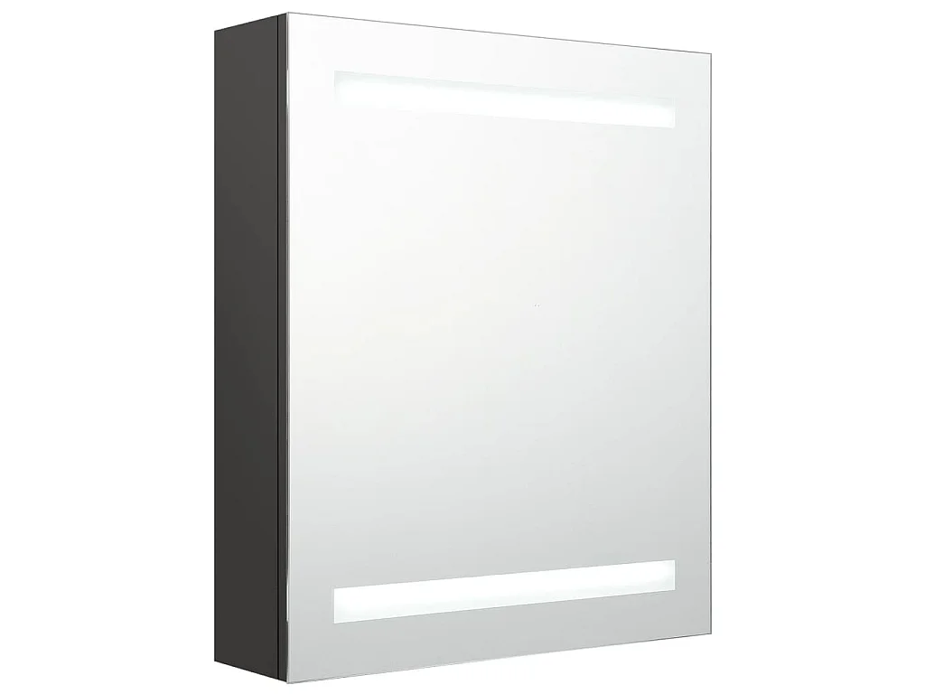 Badkamerkast met spiegel en LED 50x14x60 cm antracietkleurig