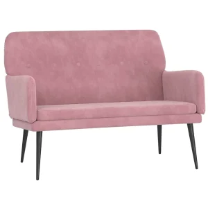 Bankje 108x79x79 cm fluweel roze