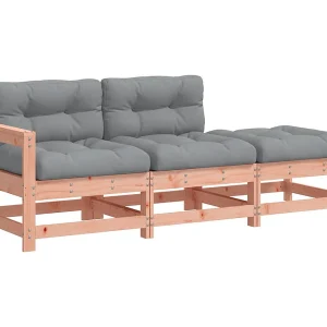3-delige Loungeset met kussens massief douglashout 3-delige Loungeset met kussens massief douglashout