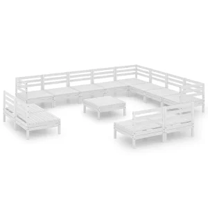 13-delige Loungeset massief grenenhout wit 13-delige Loungeset massief grenenhout wit