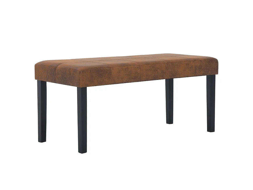 Bankje 106 cm kunstsuède bruin