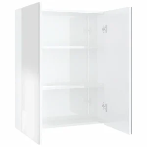 Badkamerkast met spiegel 60x15x75 cm MDF glanzend wit Badkamerkast met spiegel 60x15x75 cm MDF glanzend wit
