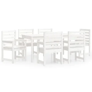 7-delige Tuinset massief grenenhout wit 7-delige Tuinset massief grenenhout wit