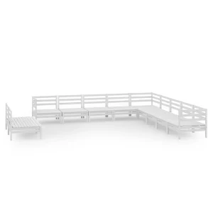 11-delige Loungeset massief grenenhout wit 11-delige Loungeset massief grenenhout wit