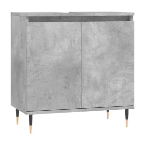 Badkamerkast 58x33x60 cm bewerkt hout betongrijs Badkamerkast 58x33x60 cm bewerkt hout betongrijs