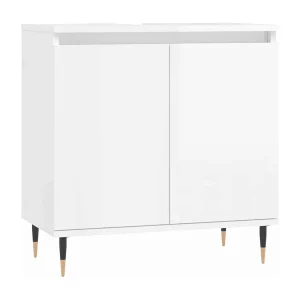 Badkamerkast 58x33x60 cm bewerkt hout hoogglans wit Badkamerkast 58x33x60 cm bewerkt hout hoogglans wit