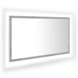 Badkamerspiegel LED 80×8,5×37 cm acryl betongrijs Badkamerspiegel LED 80×8,5×37 cm acryl betongrijs