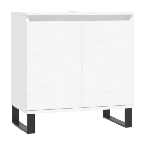 Badkamerkast 58x33x60 cm bewerkt hout wit Badkamerkast 58x33x60 cm bewerkt hout wit