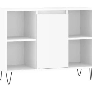 Badkamerkast 80x33x60 cm bewerkt hout hoogglans wit Badkamerkast 80x33x60 cm bewerkt hout hoogglans wit