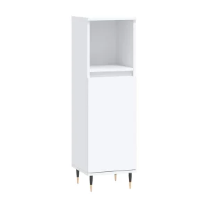 Badkamerkast 30x30x100 cm bewerkt hout wit