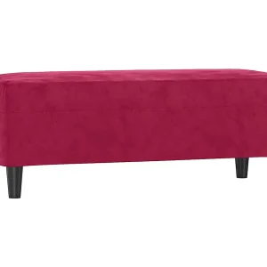Bankje 100x35x41 cm fluweel wijnrood Bankje 100x35x41 cm fluweel wijnrood