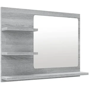 Badkamerspiegel 60×10,5×45 cm bewerkt hout grijs sonoma eiken Badkamerspiegel 60×10,5×45 cm bewerkt hout grijs sonoma eiken