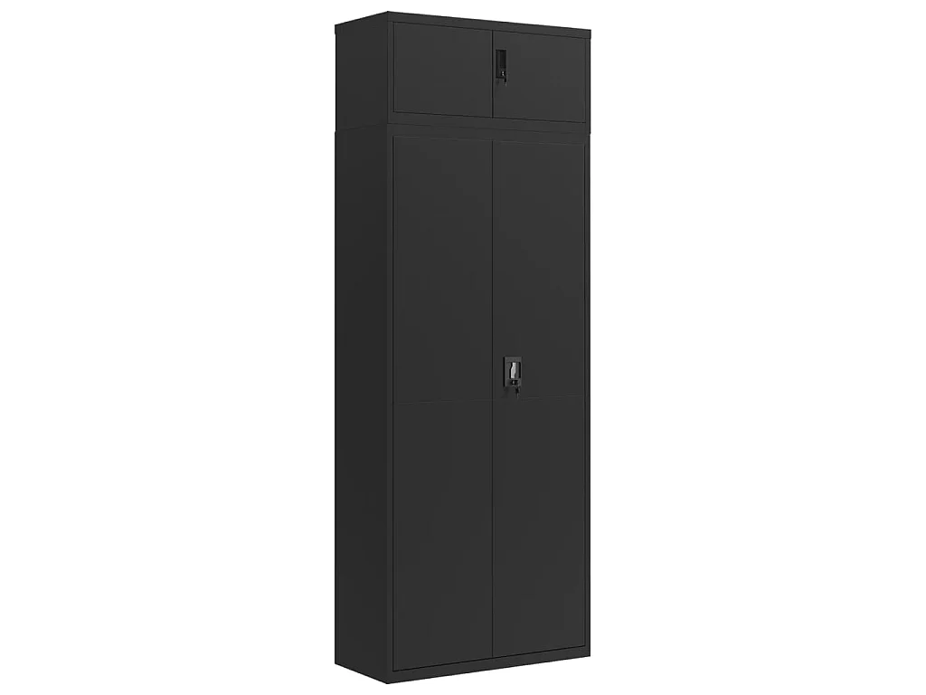 Archiefkast 90x40x240 cm staal zwart