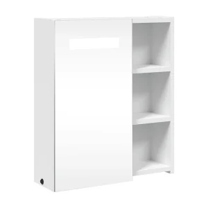 Badkamerkast met spiegel en LED 45x13x52 cm wit Badkamerkast met spiegel en LED 45x13x52 cm wit