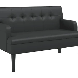 Bankje met rugleuning 112×65,5×75 cm kunstleer zwart Bankje met rugleuning 112×65,5×75 cm kunstleer zwart
