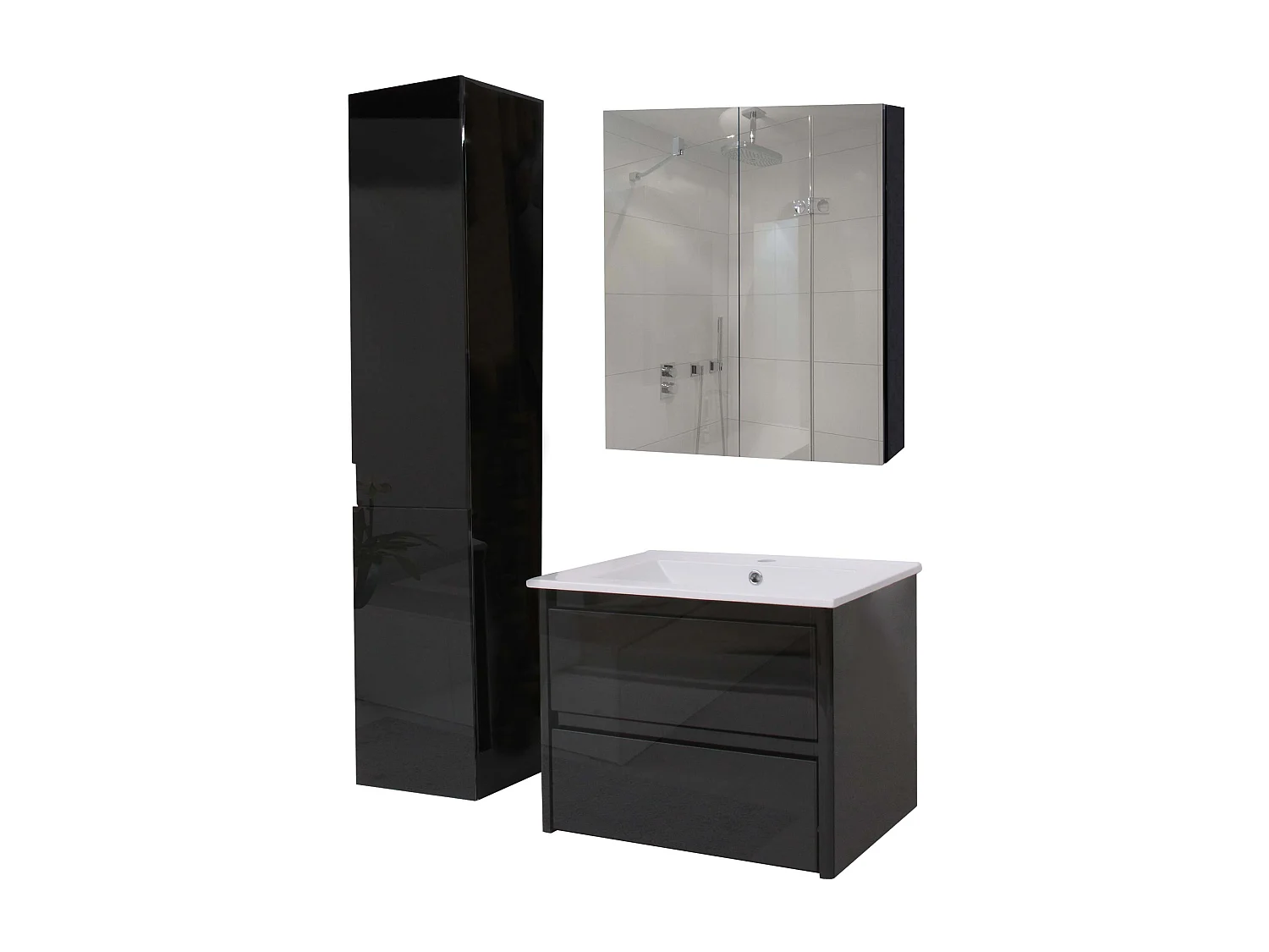 Badkamerset MCW-B19b, zwart