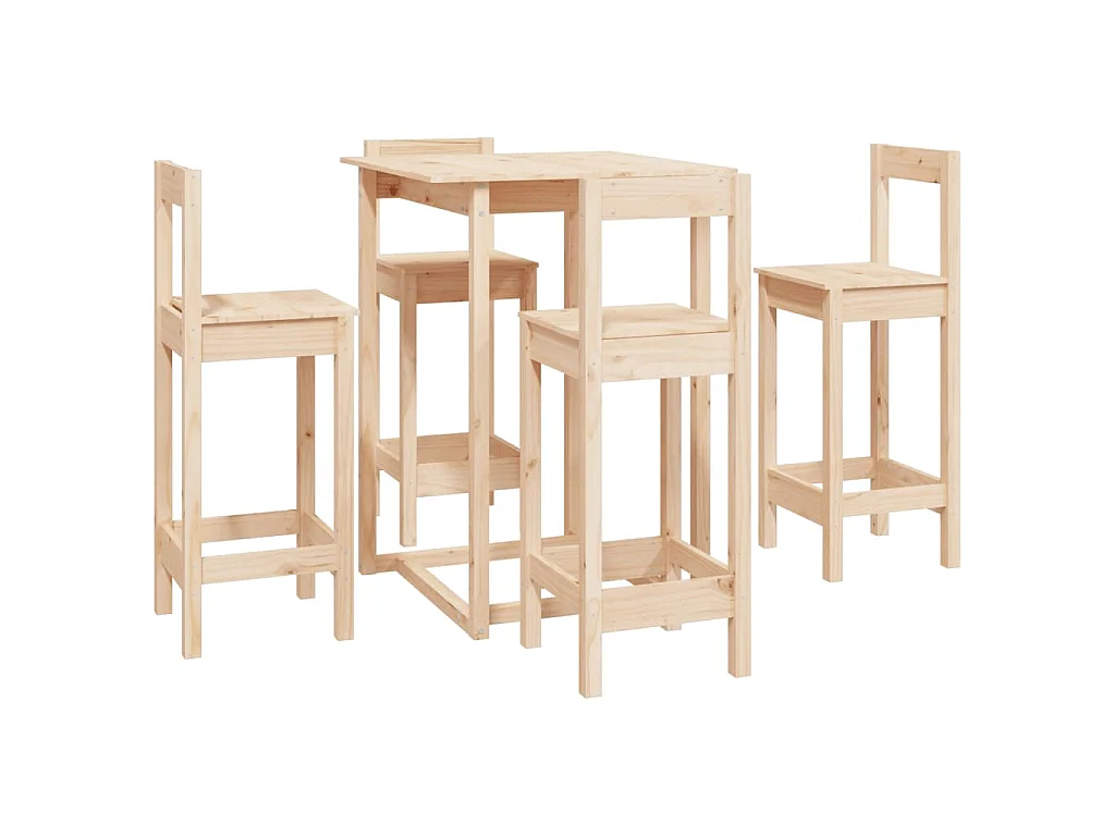5-delige Barset massief grenenhout