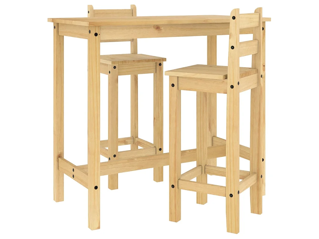 3-delige Barset massief grenenhout