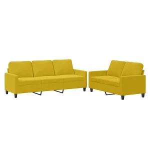 2-delige Loungeset met kussens fluweel geel 2-delige Loungeset met kussens fluweel geel