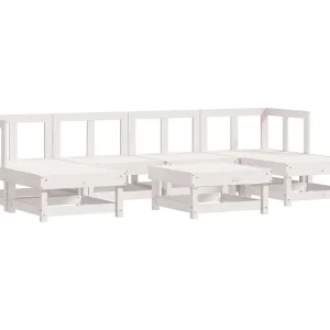7-delige Loungeset massief grenenhout wit 7-delige Loungeset massief grenenhout wit