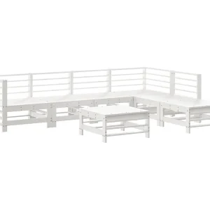 7-delige Loungeset massief grenenhout wit 7-delige Loungeset massief grenenhout wit